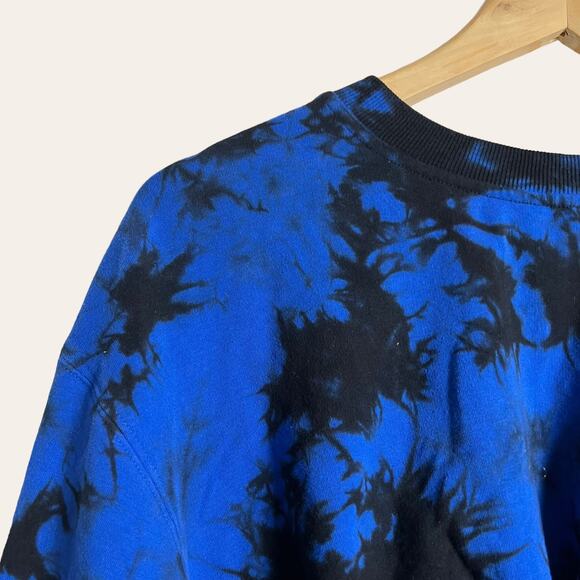 Alice + Olivia Ansley Blue Black Tie Dye Crewneck Pullover Sweater Size S - Picture 5 of 9